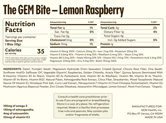 Lemon Raspberry - 7 Daily Multivitamin Bites