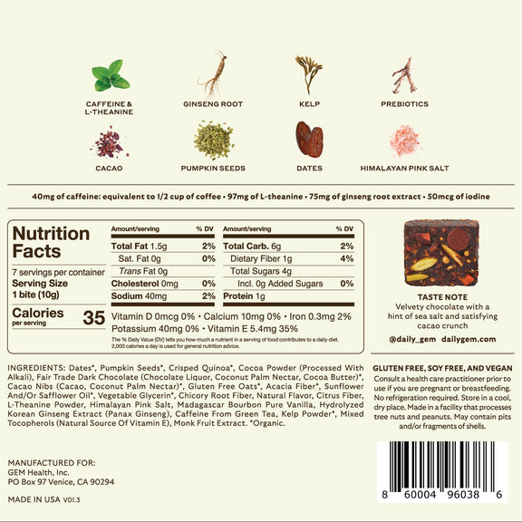 GEM Energy Bite - Chocolate Sea Salt