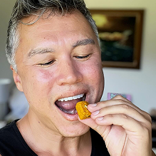 man eating bite